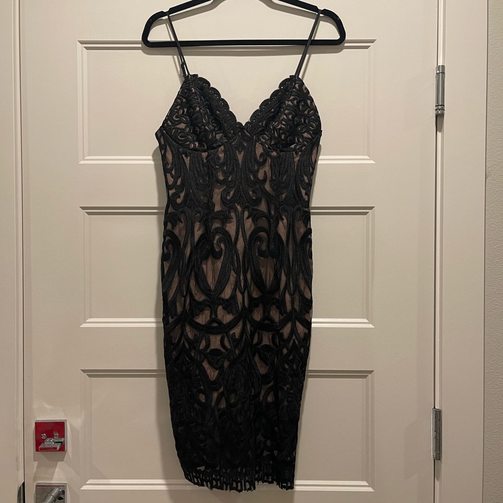 Bardot Black lace dress